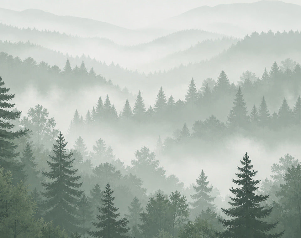 Sage Misty Wallpaper Mural product view