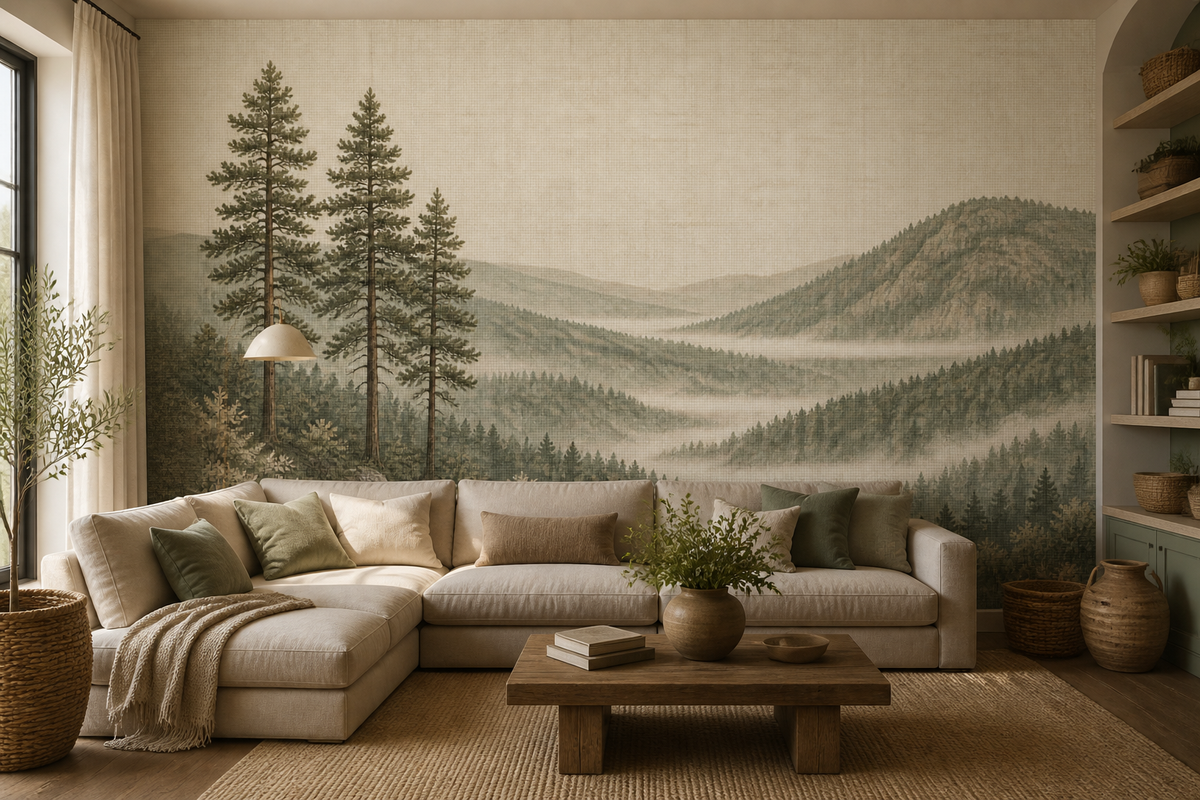 Sage Misty Wallpaper Mural product view