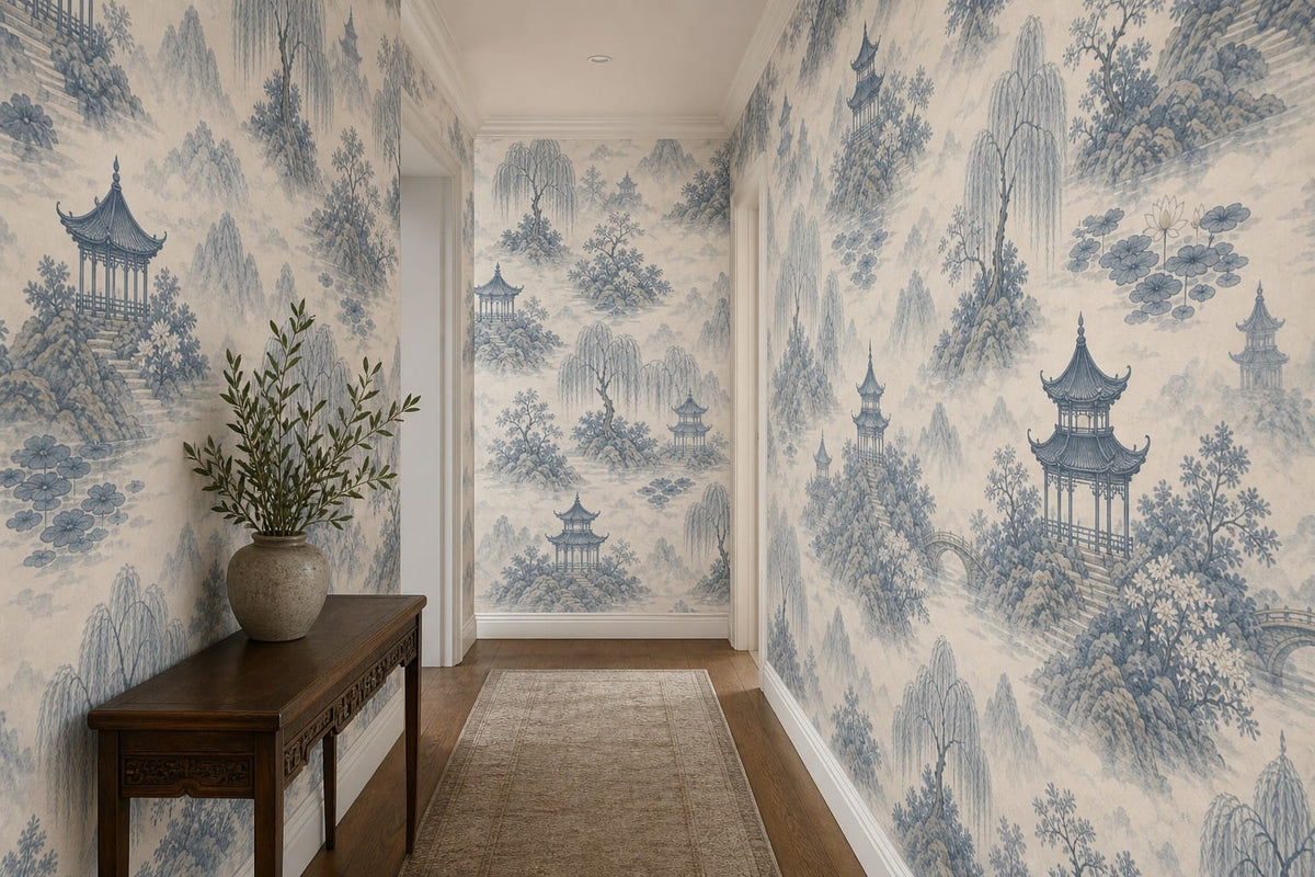 Sage Pagoda Wallpaper Mural product view