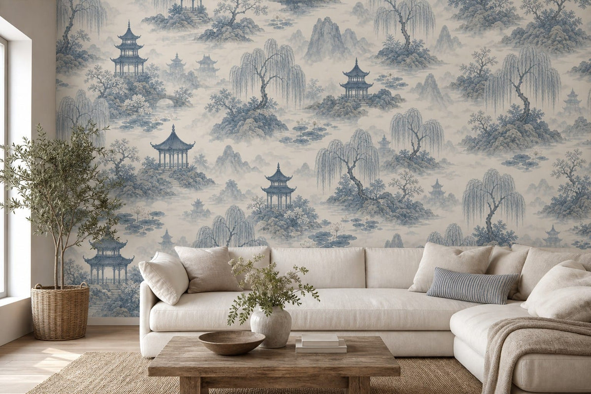 Sage Pagoda Wallpaper Mural product view