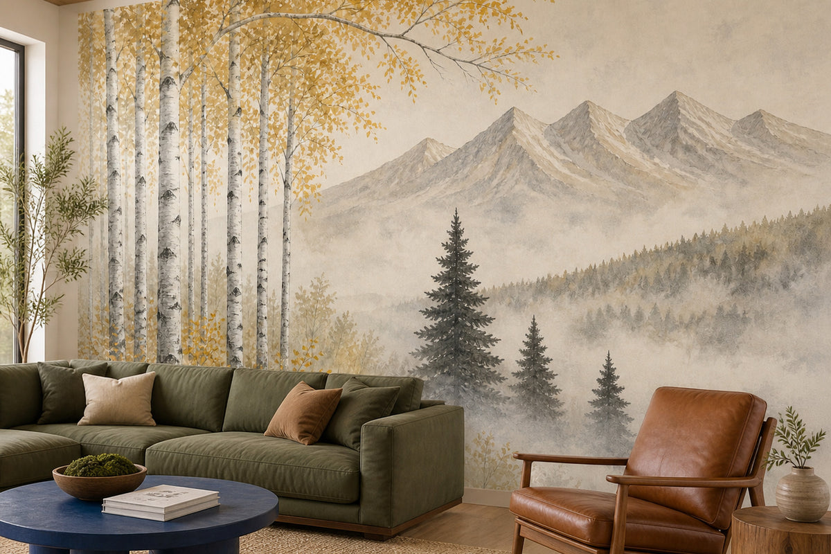 Sage Pearl Ridge Wallpaper Mural product view