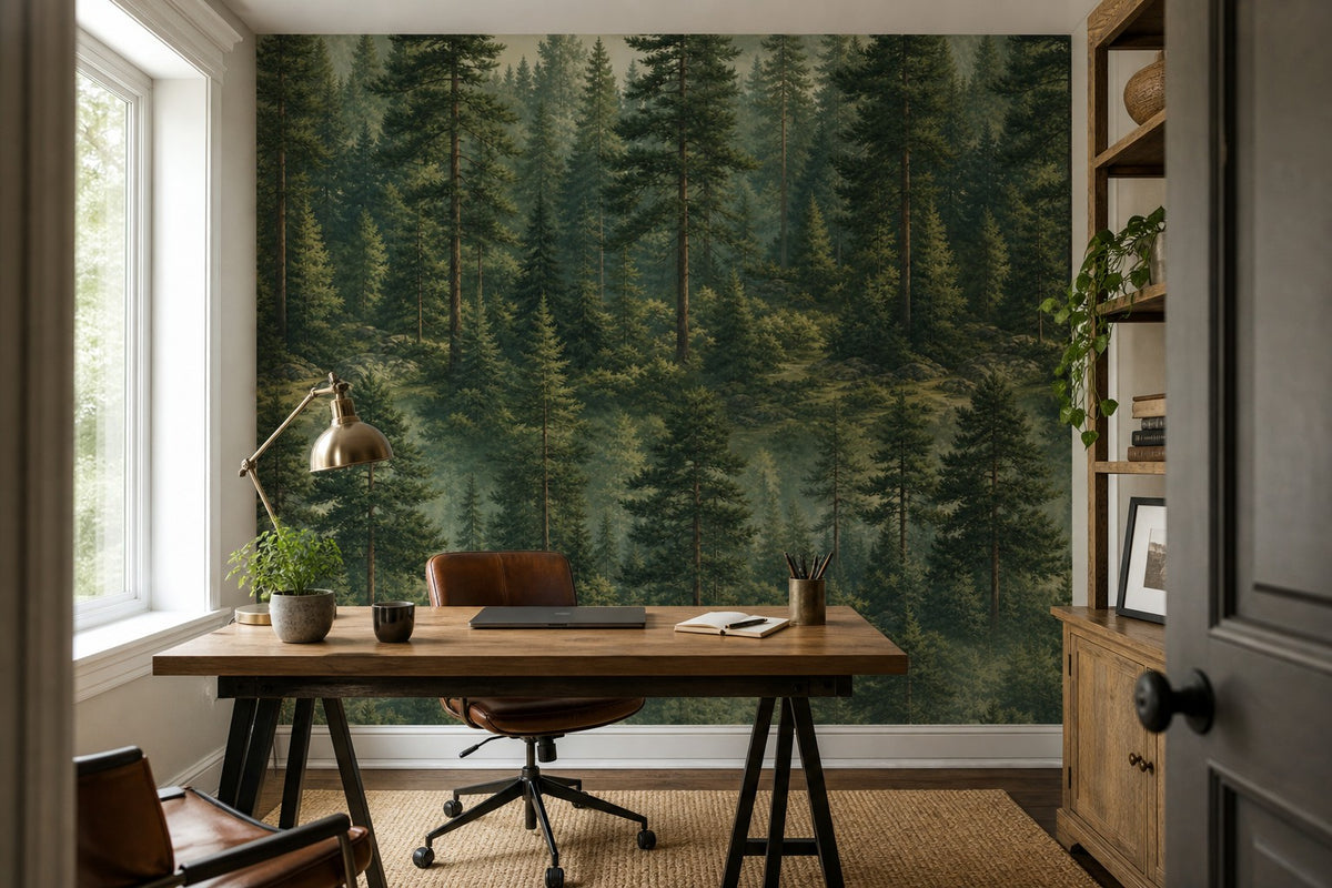 Sage Pine Wallpaper Mural product view