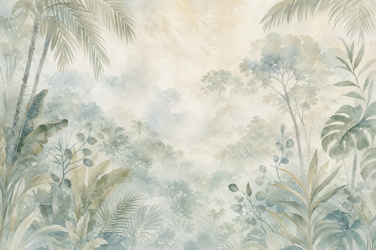 Sage Rainforest Wallpaper Mural