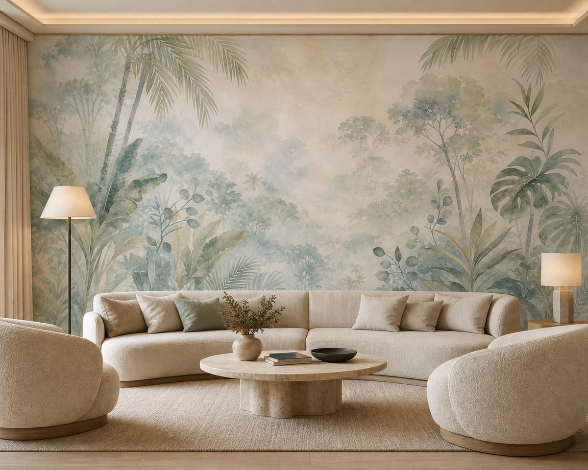 Sage Rainforest Wallpaper Mural product view
