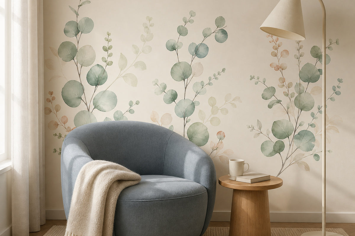 Sage Eucalyptus Wallpaper Mural product view
