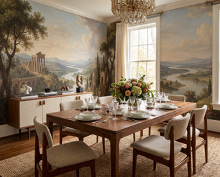 Classical River Valley Ruins Landscape Wallpaper Mural