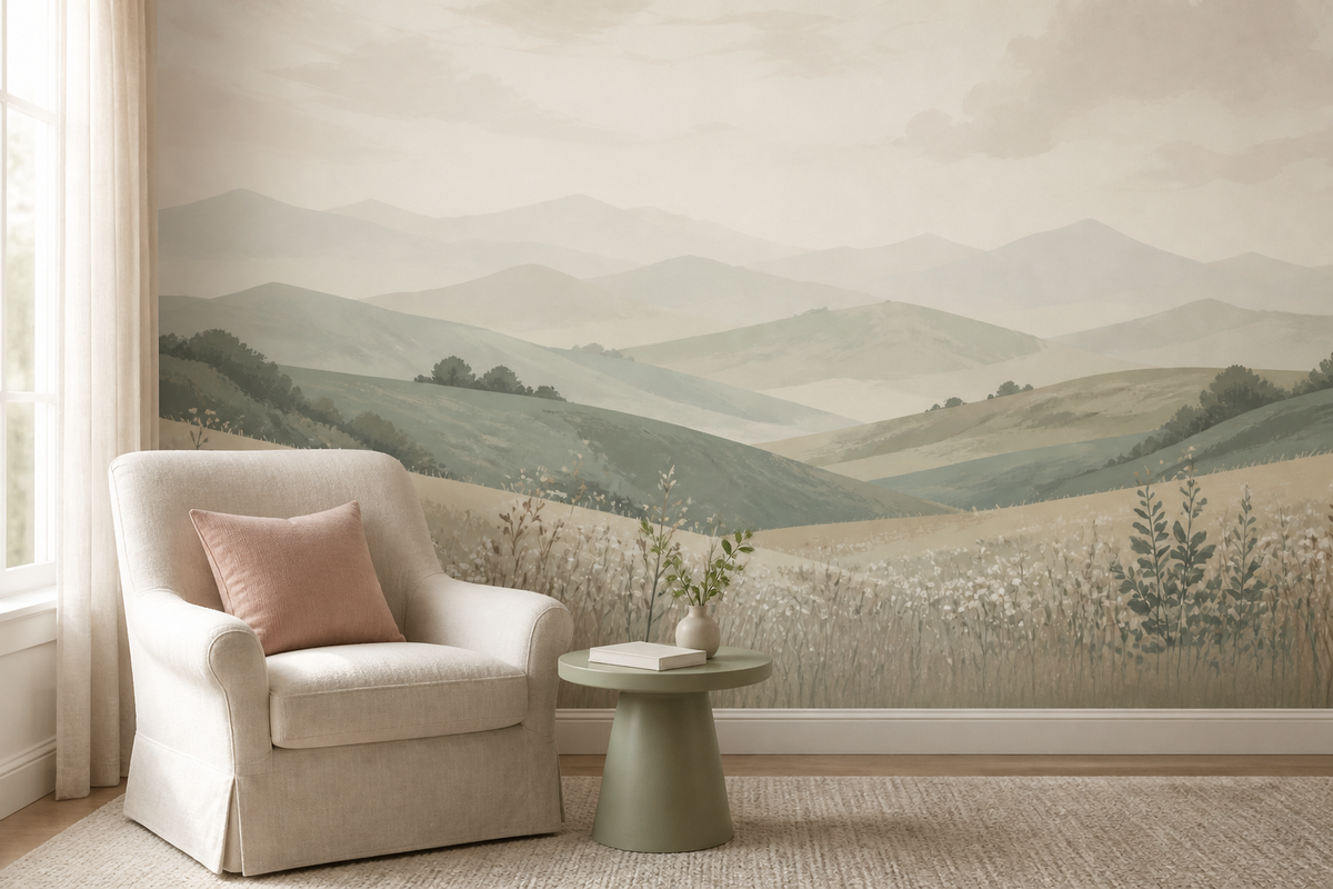 Sage Rolling Wallpaper Mural product view
