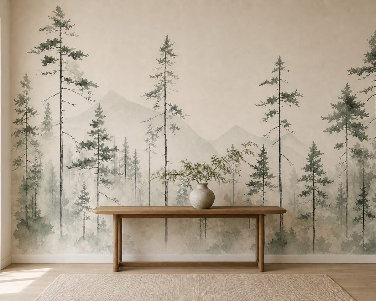 Sage Scandi Wallpaper Mural product view
