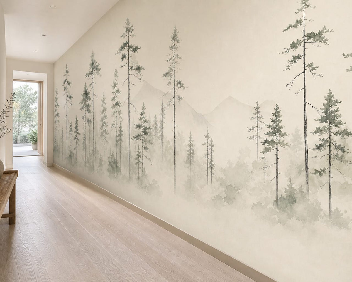 Sage Scandi Wallpaper Mural product view