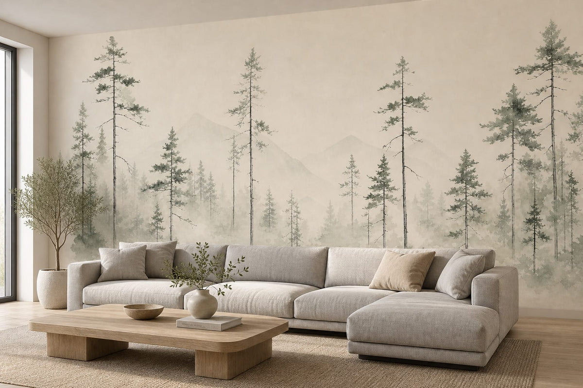 Sage Scandi Wallpaper Mural product view