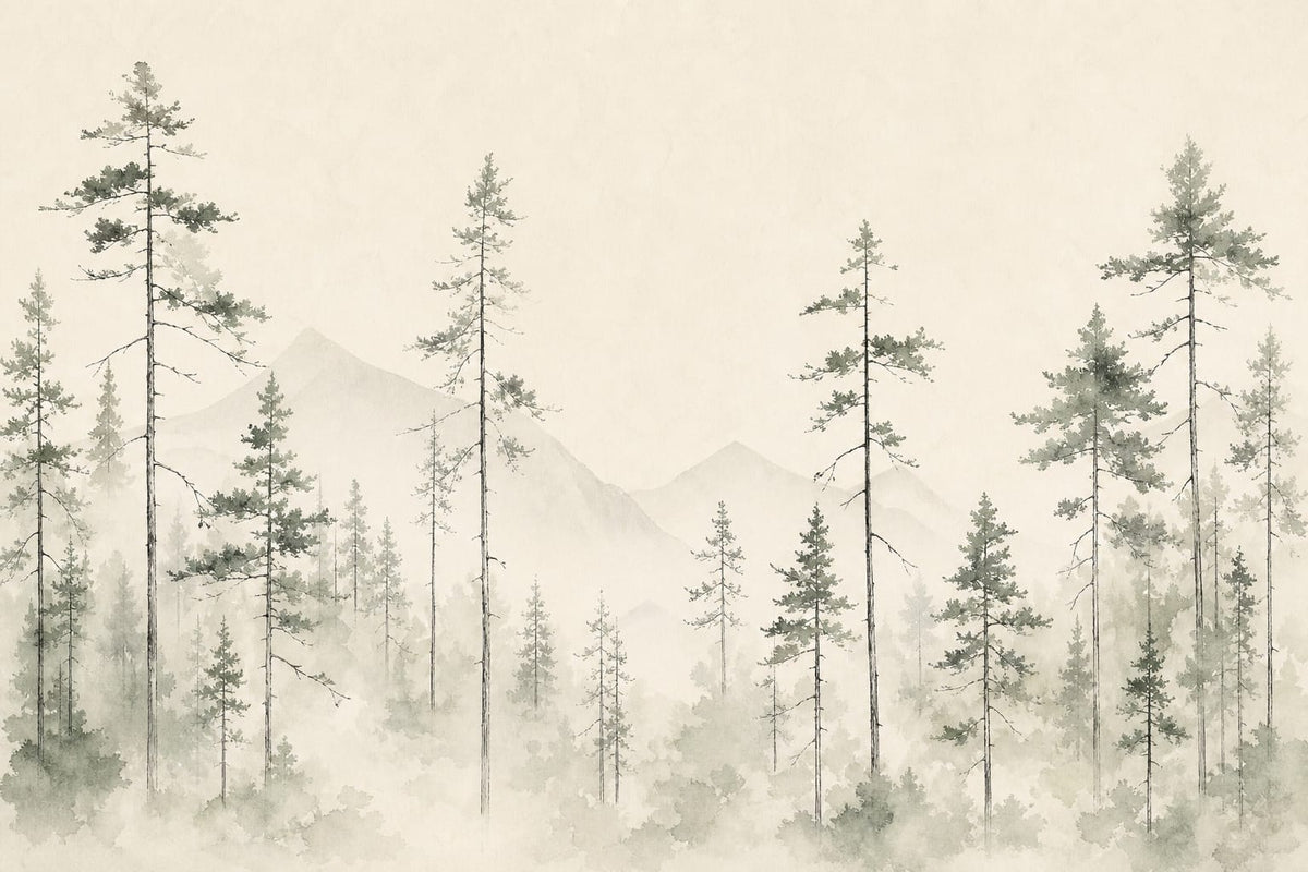 Sage Scandi Wallpaper Mural product view