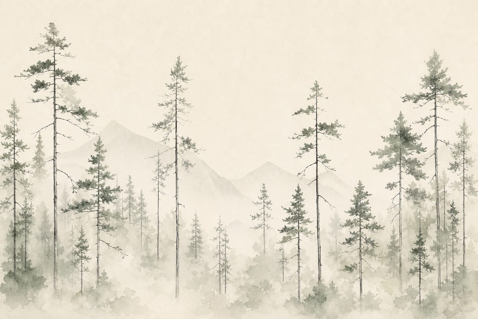 Sage Scandi Wallpaper Mural