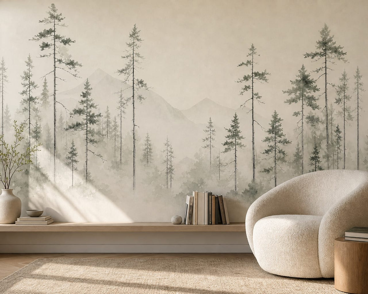 Sage Scandi Wallpaper Mural product view