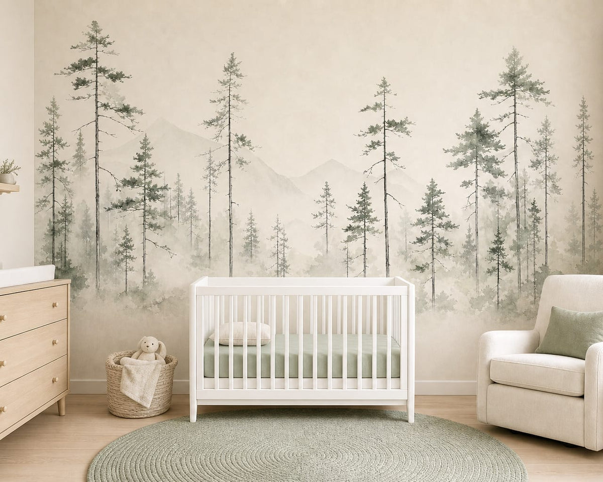 Sage Scandi Wallpaper Mural product view