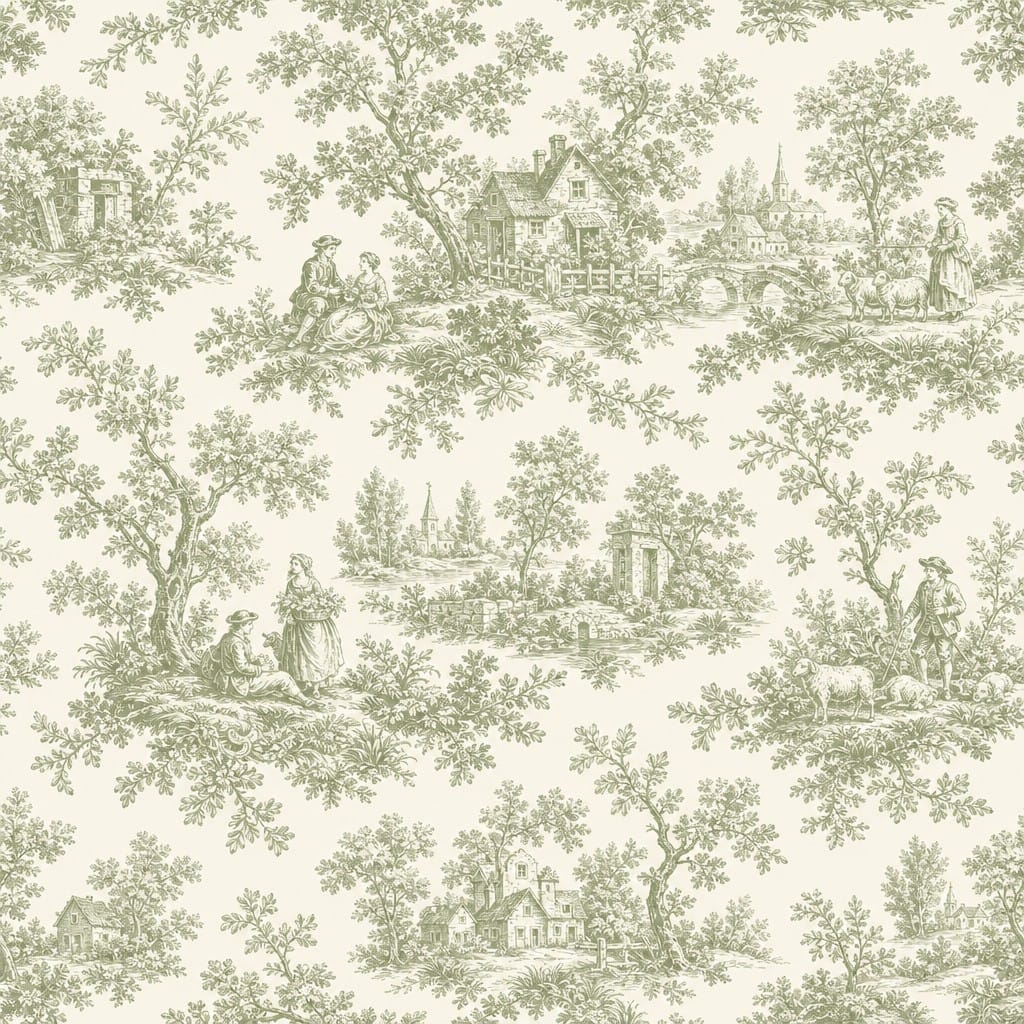 Sage Toile Wallpaper Mural