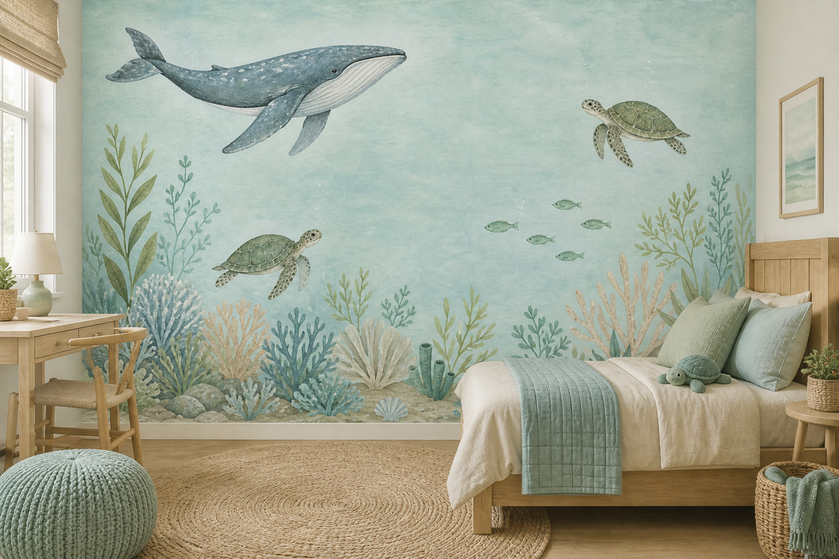 Sage Undersea Wallpaper Mural product view