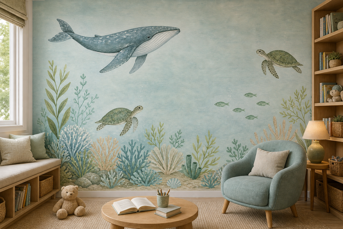 Sage Undersea Wallpaper Mural product view
