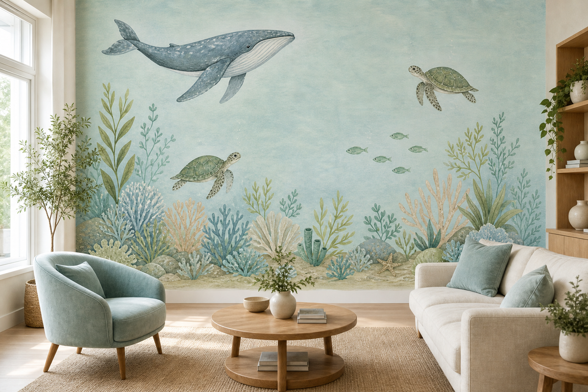 Sage Undersea Wallpaper Mural product view