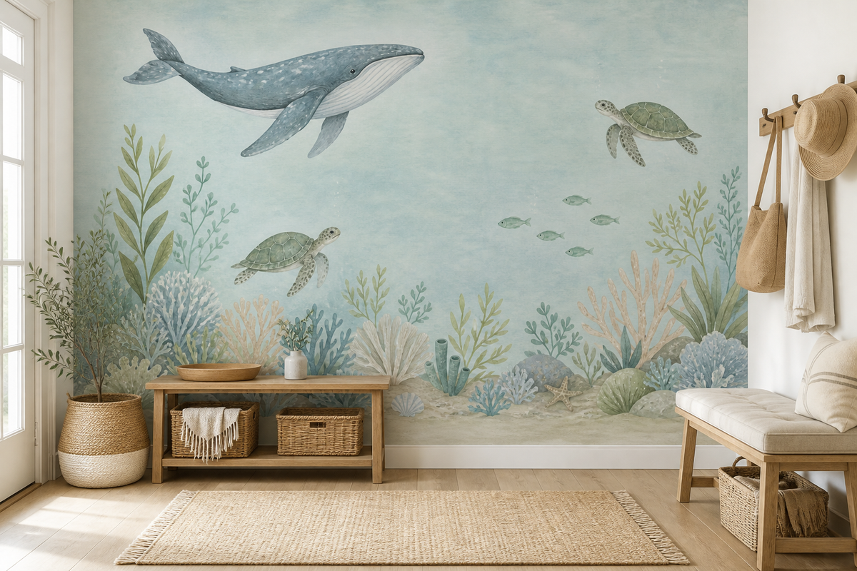 Sage Undersea Wallpaper Mural product view