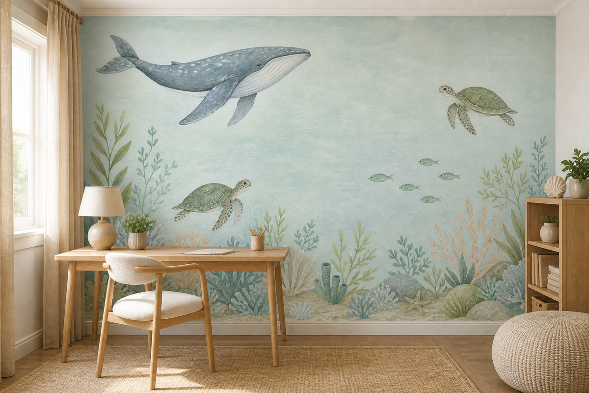 Sage Undersea Wallpaper Mural product view