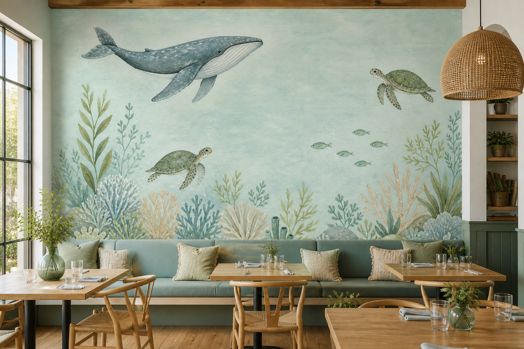 Sage Undersea Wallpaper Mural product view