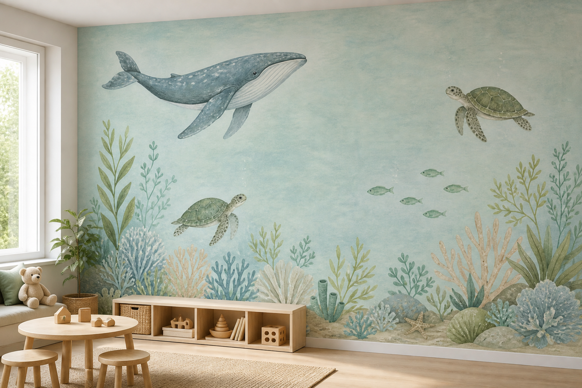 Sage Undersea Wallpaper Mural product view