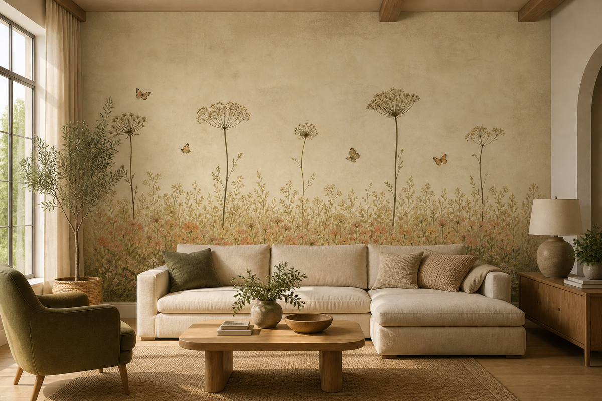Sage Vintage Wallpaper Mural product view
