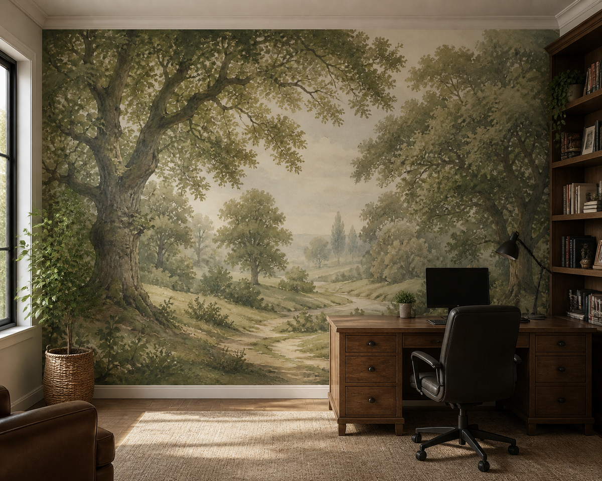 Sage Vintage Wallpaper Mural product view