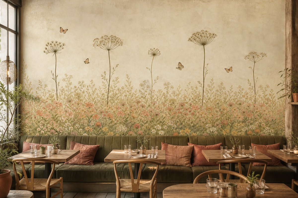 Sage Vintage Wallpaper Mural product view