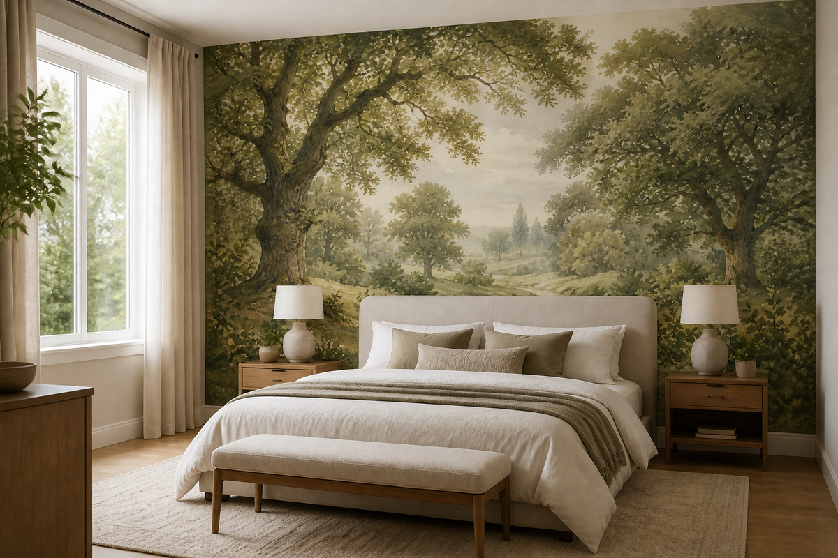 Sage Vintage Wallpaper Mural product view