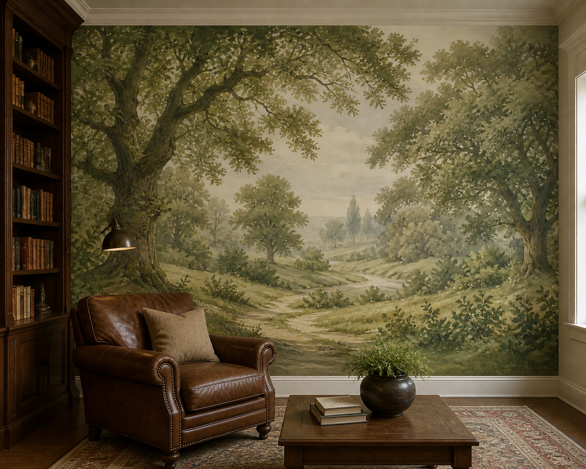 Sage Vintage Wallpaper Mural product view