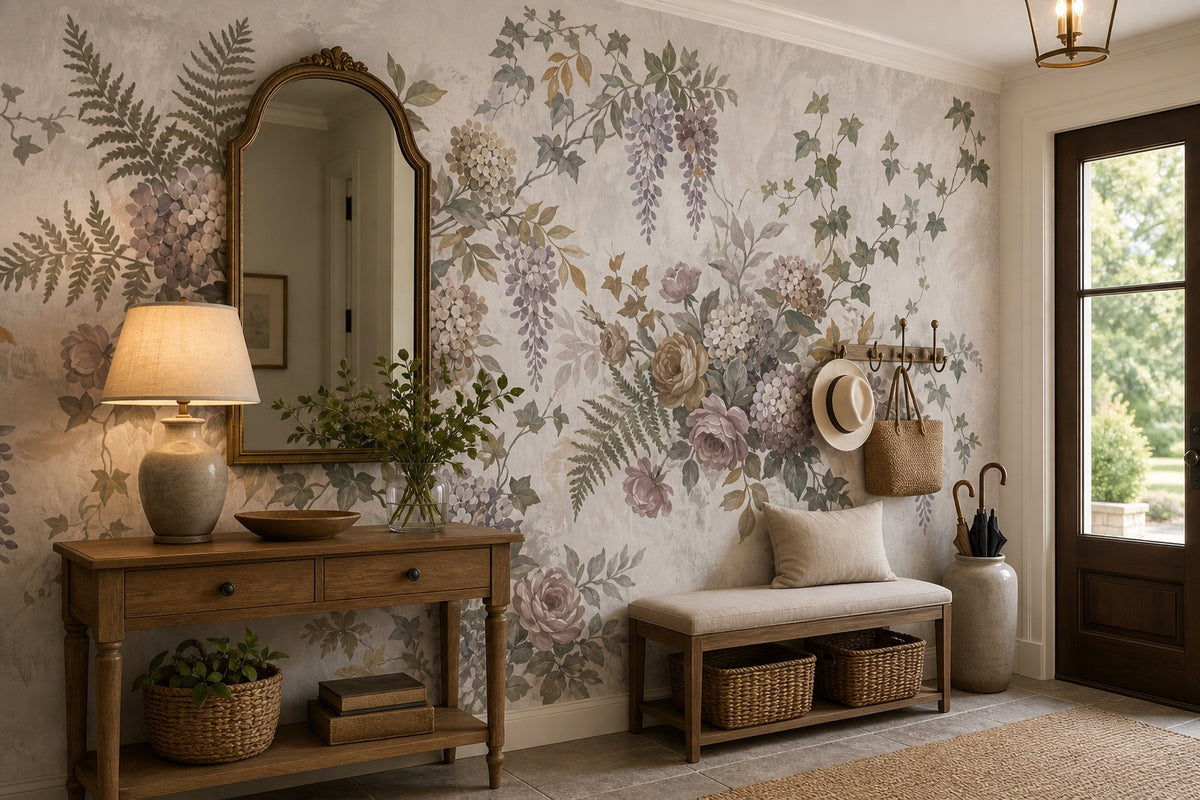 sage vintage jungle wallpaper entryway custom self adhesive non woven vinyl removable