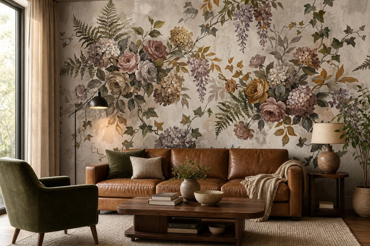 sage vintage jungle wallpaper living custom self adhesive non woven vinyl removable