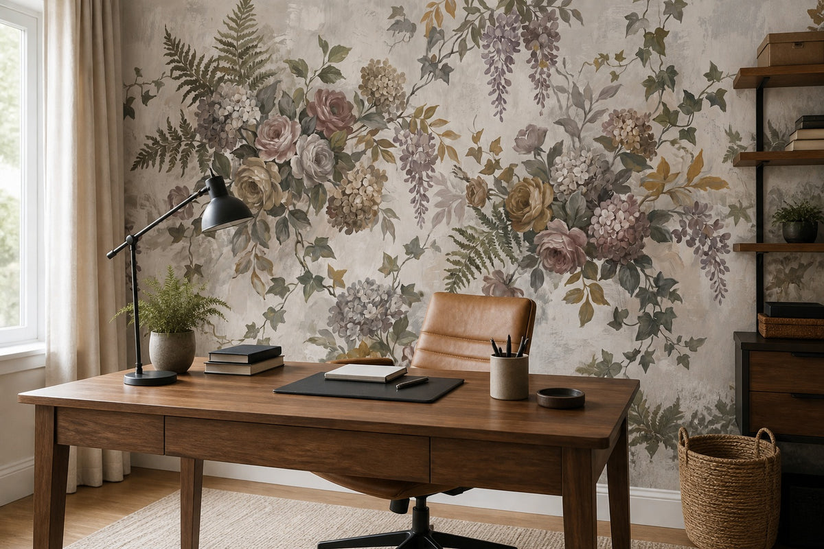 sage vintage jungle wallpaper office custom peel and stick non woven vinyl removable