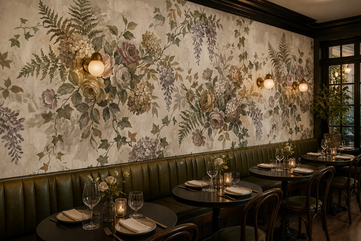 sage vintage jungle wallpaper restaurant custom stick on non woven vinyl removable