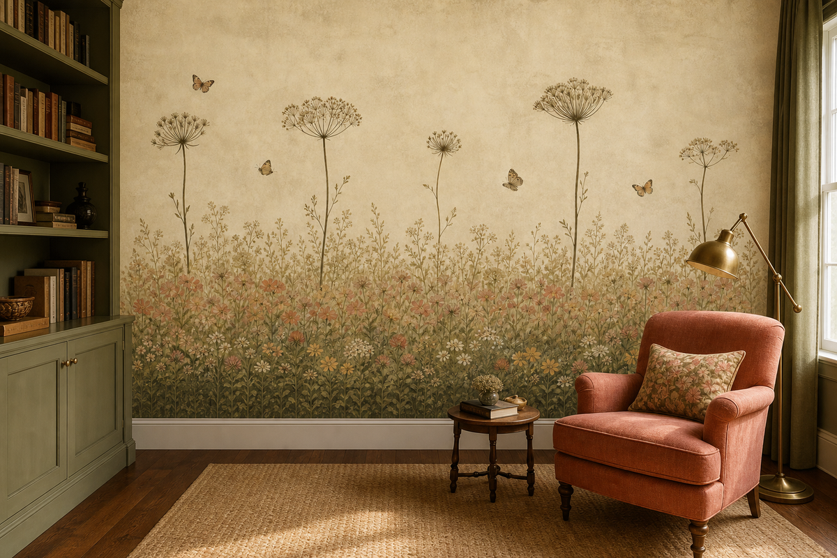 Sage Vintage Wallpaper Mural product view