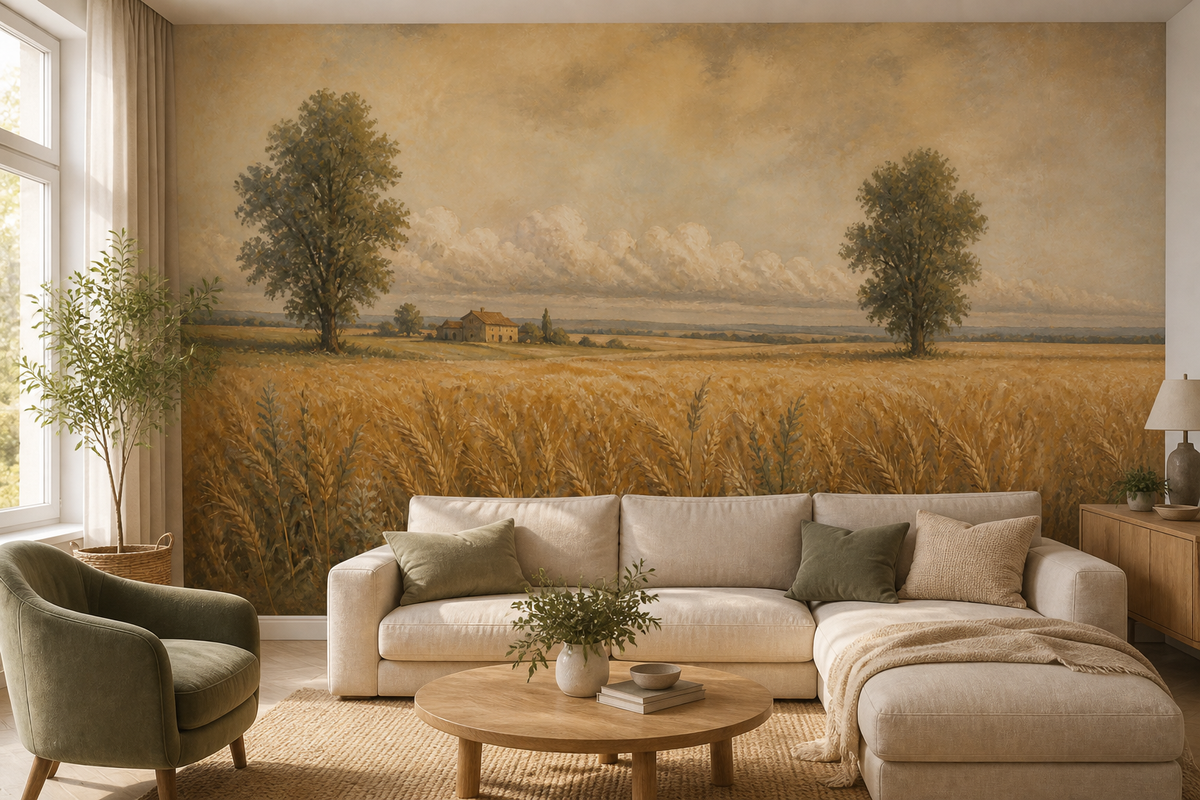 Sage Wheat Wallpaper Mural product view