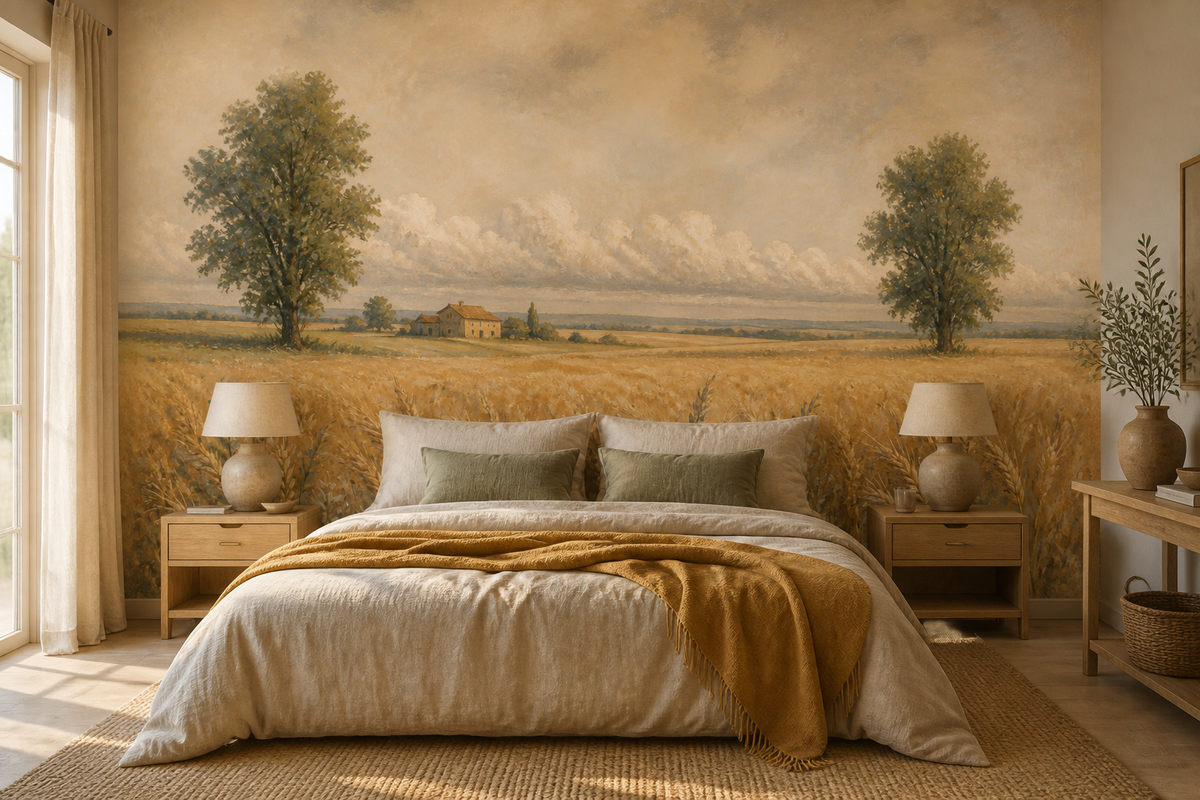 Sage Wheat Wallpaper Mural product view