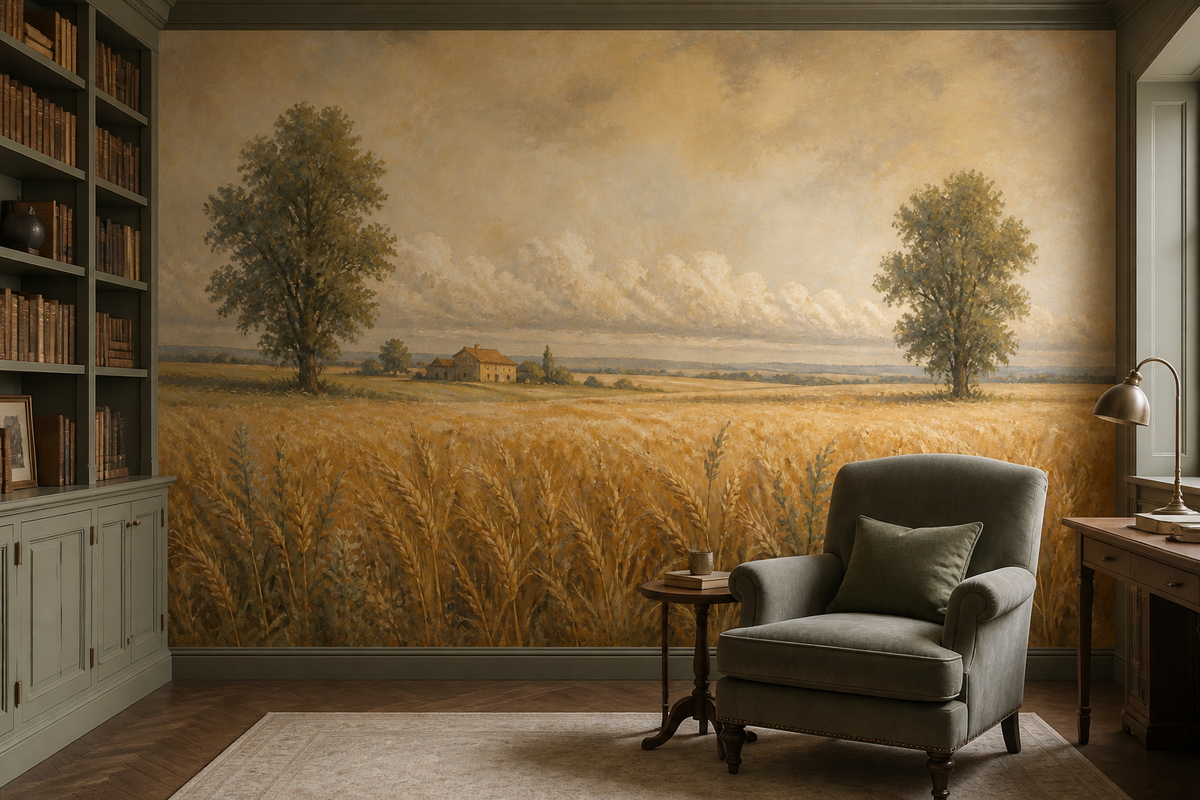Sage Wheat Wallpaper Mural product view