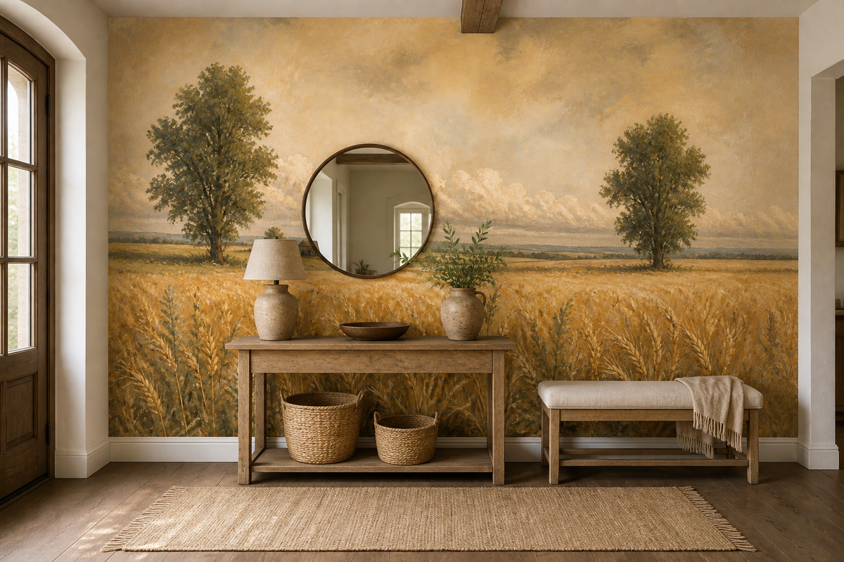 Sage Wheat Wallpaper Mural product view