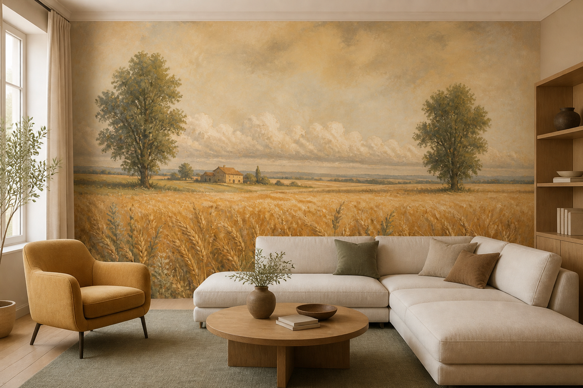 Sage Wheat Wallpaper Mural product view
