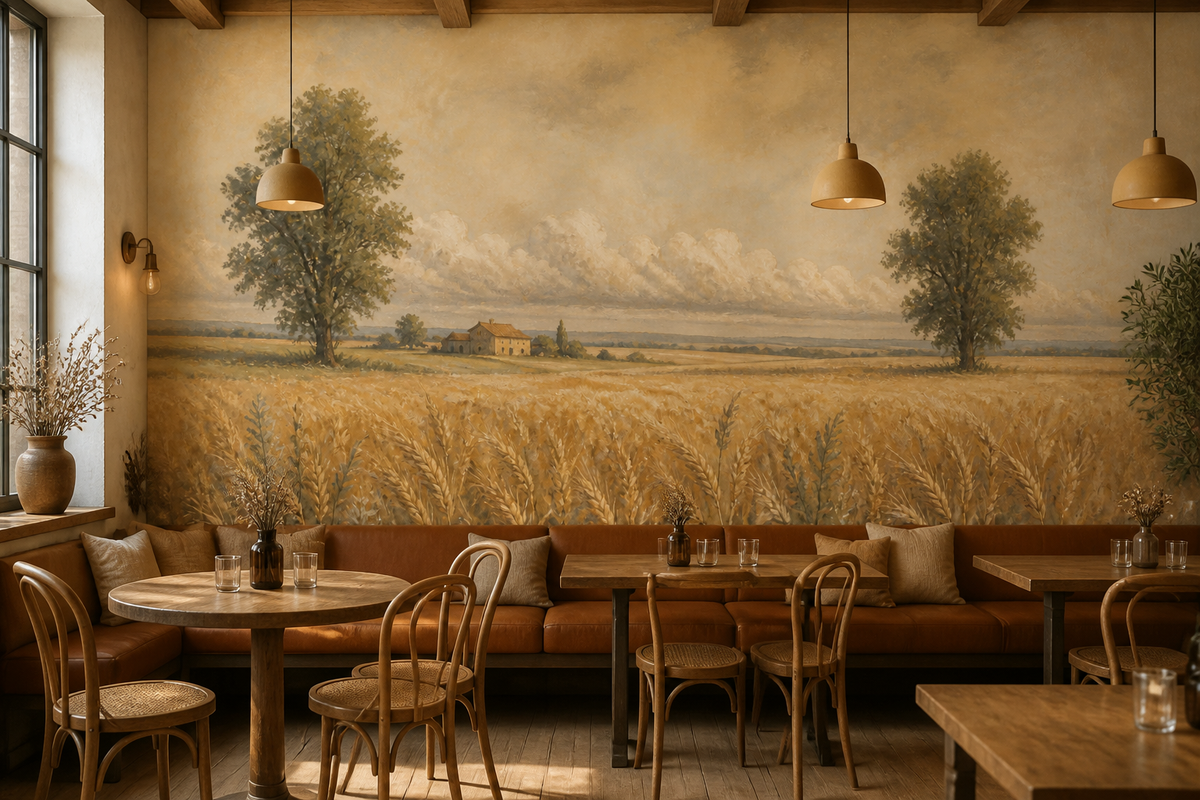 Sage Wheat Wallpaper Mural product view