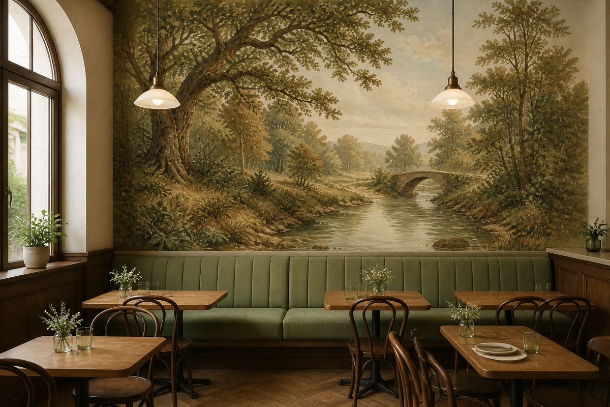 Sage Woodland Wallpaper Mural product view