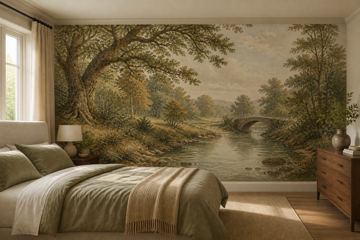 Sage Woodland Wallpaper Mural product view
