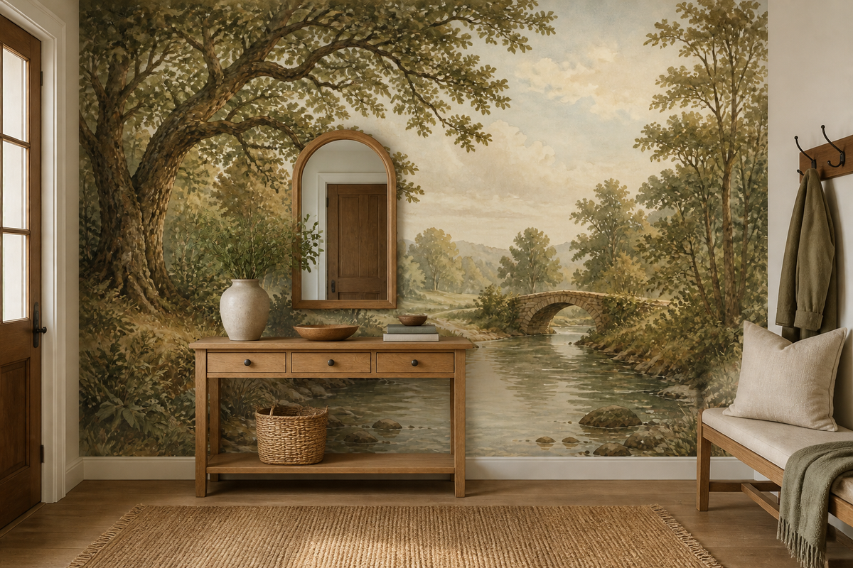 Sage Woodland Wallpaper Mural product view