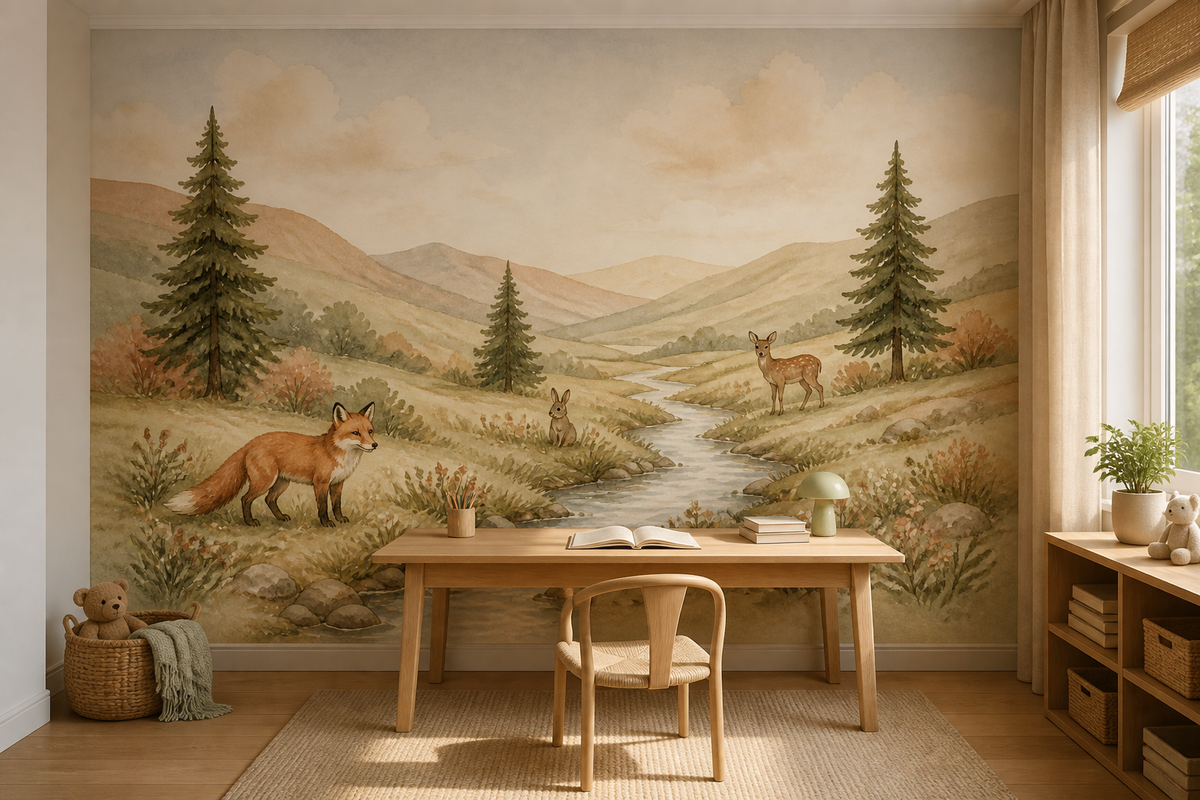 Sage Woodland Wallpaper Mural product view