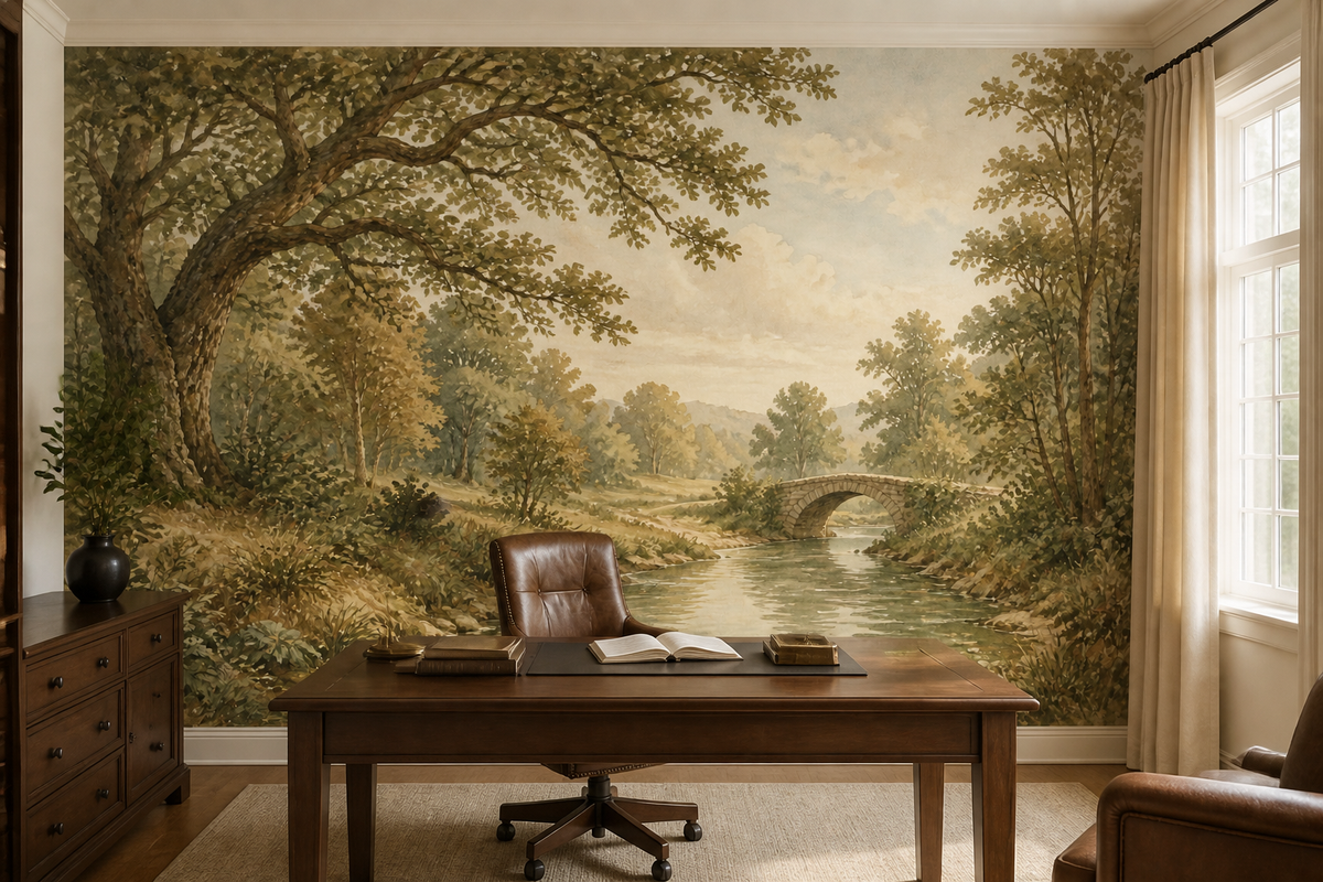 Sage Woodland Wallpaper Mural product view