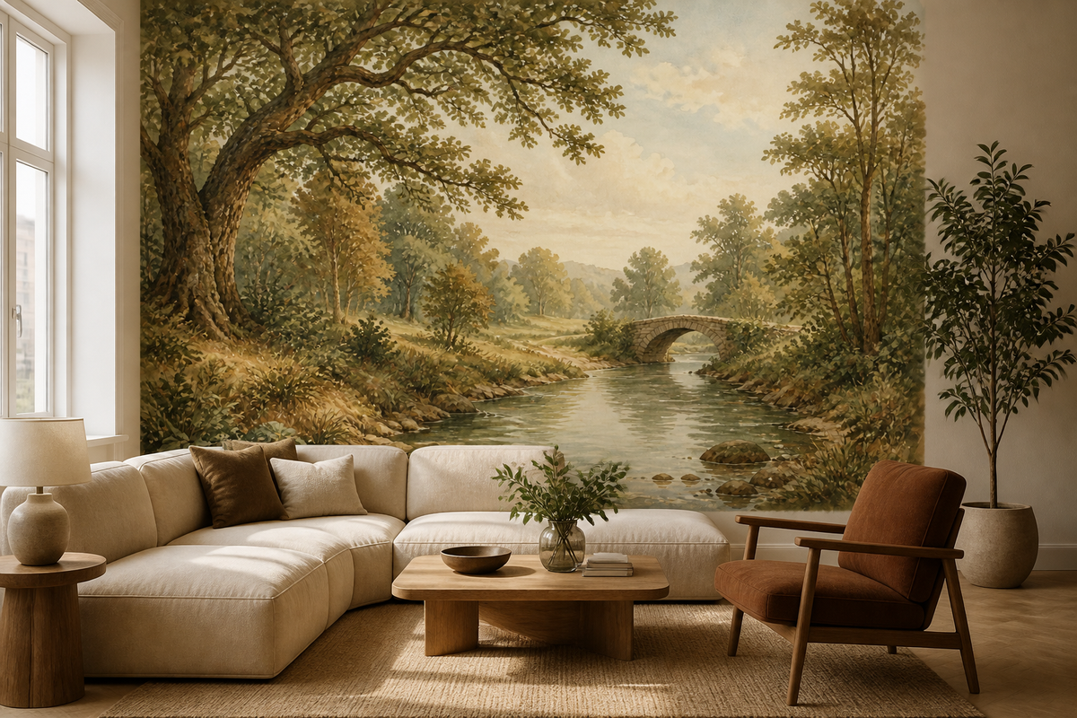 Sage Woodland Wallpaper Mural product view