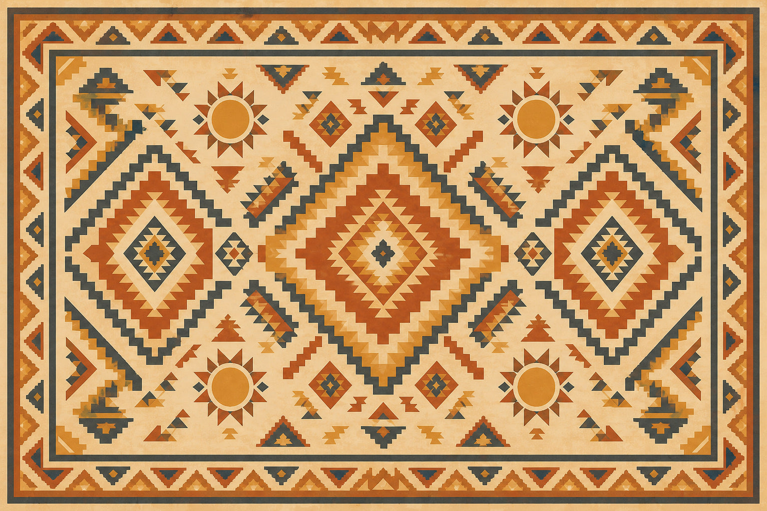 Sand Aztec Sun Wallpaper Mural