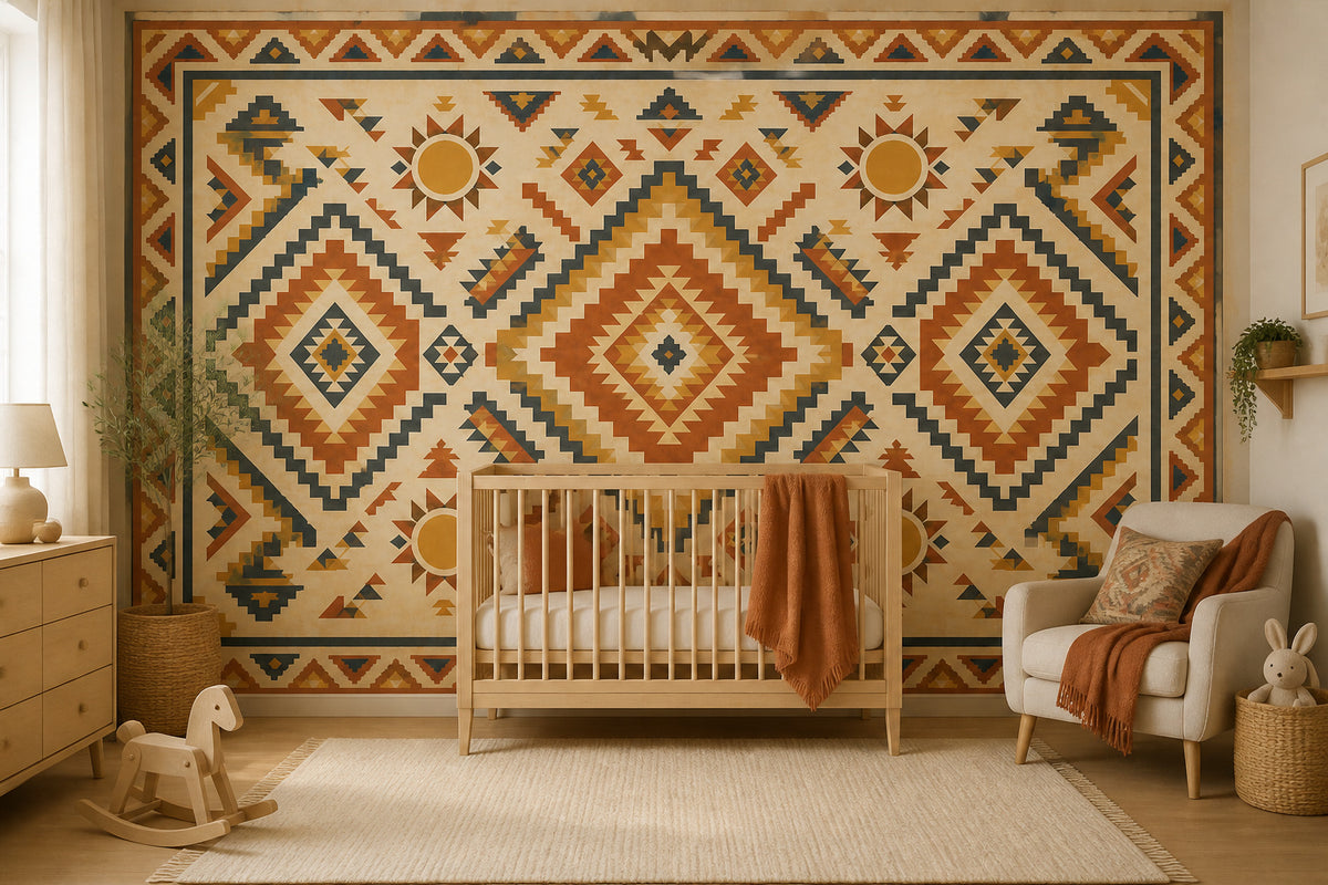 Sand Aztec Sun Wallpaper Mural product view